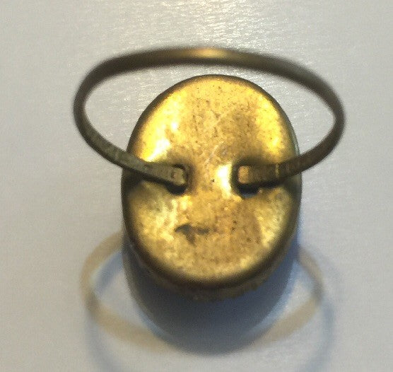 VINTAGE BRASS RING MADE IN CZECHOSLOVAKIA LIGHT PURPLE 15MM