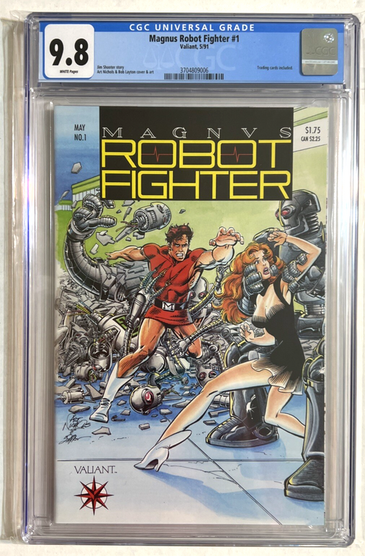 MAGNUS ROBOT FIGHTER #1 CGC 9.8 VARAINT with TRADING CARDS 1991 SHOOTER NICHOLS
