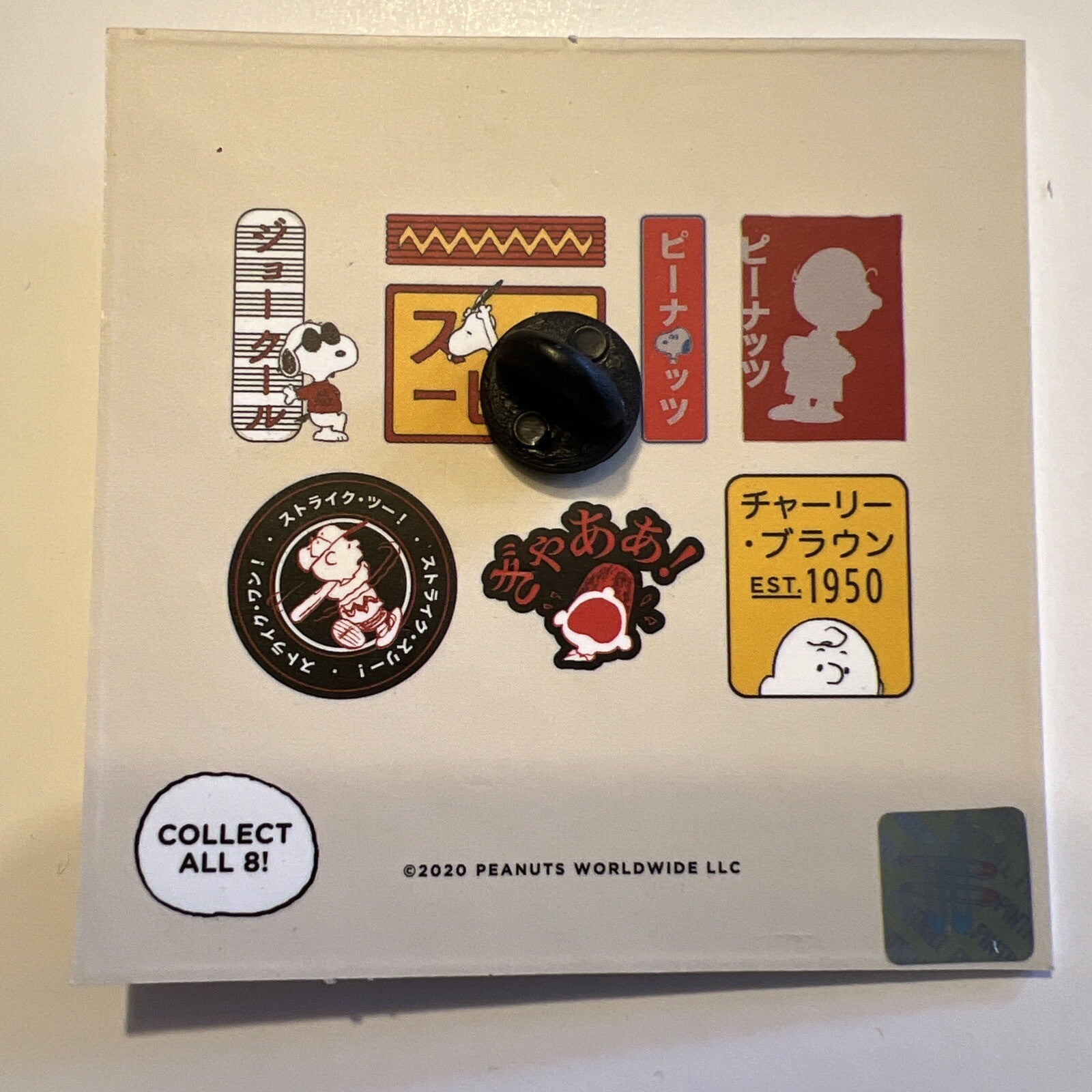 PEANUTS PINTRILL COLLECTIBLES JAPANESE SNOOPY LOGO PIN NEW SERIES 1 2020