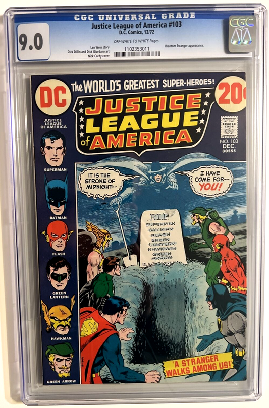 JUSTICE LEAGUE AMERICA #103 CGC 9.0 DC COMICS 1972 BRONZE AGE PHANTOM STRANGER