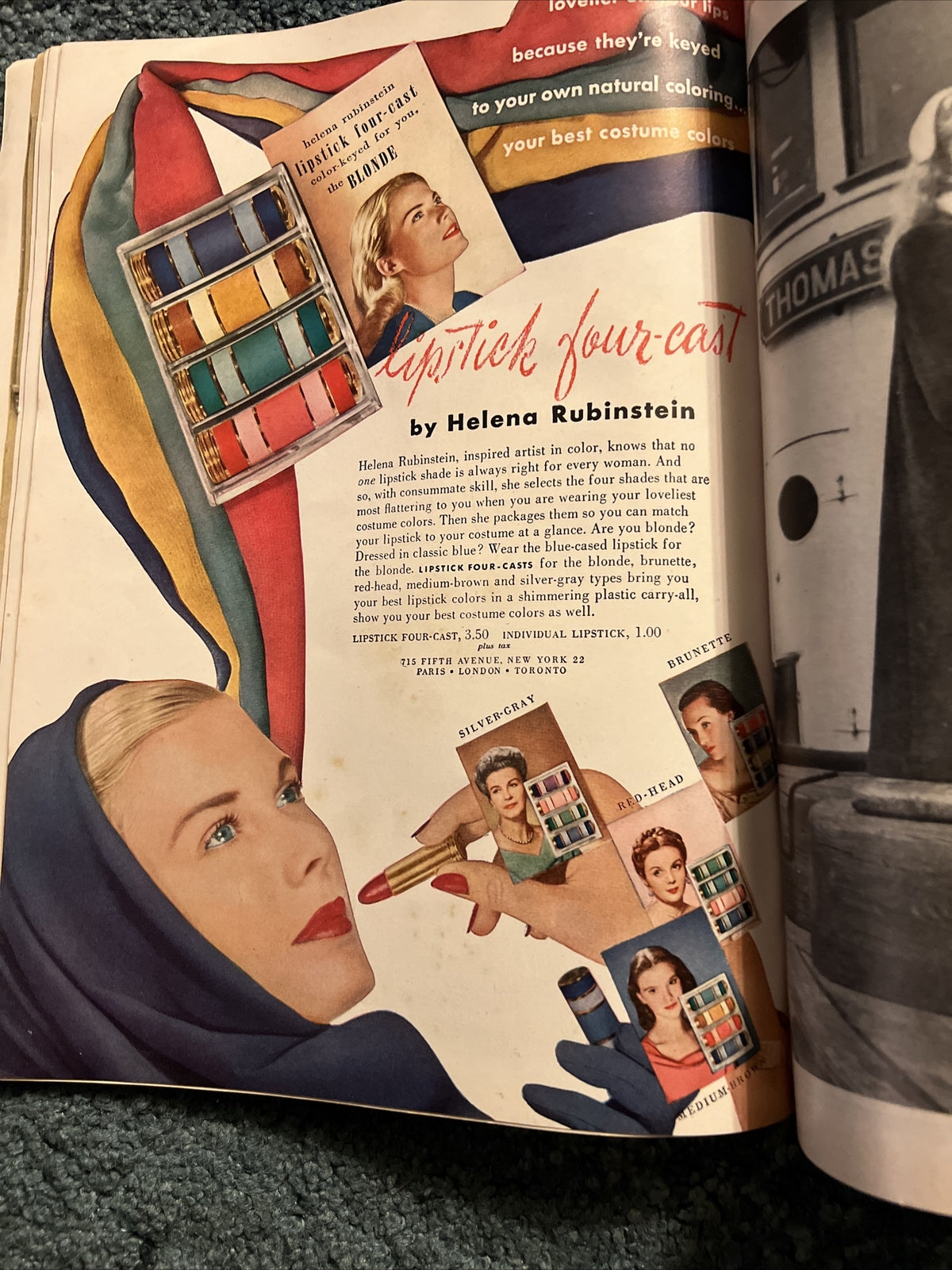 VINTAGE GLAMOUR MAGAZINE OCTOBER 1947 PRETTY GAY AD GOOD LOOKS AND LIVING