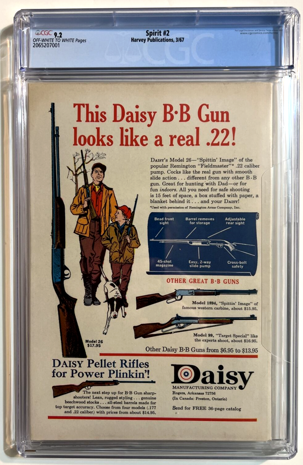 SPIRIT #2 CGC 9.2 HARVEY COMICS 1967 WILL EISNER ORIGIN OF OCTOPUS