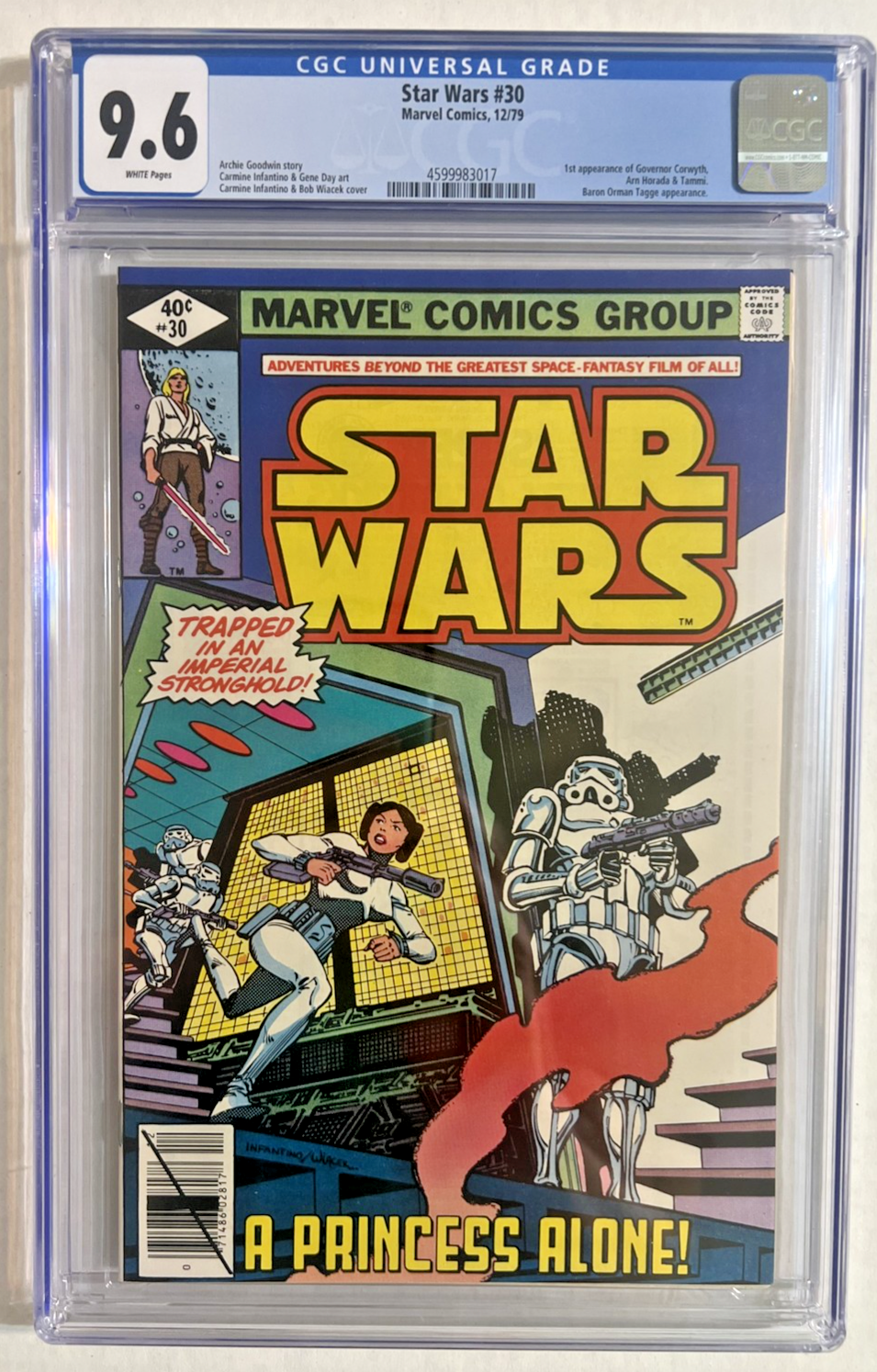 STAR WARS #30 CGC 9.6 MARVEL COMICS 1979 WHITE PGS 40¢ DIRECT 1st PRINT