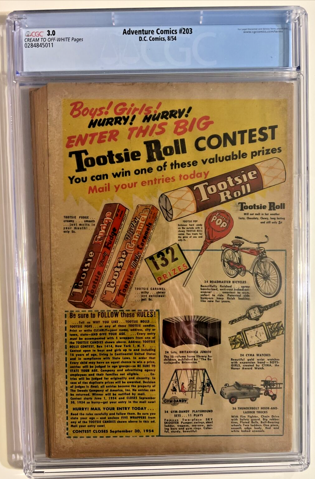 ADVENTURE COMICS #203 CGC 3.0 DC COMICS 1954 SUPERBOY