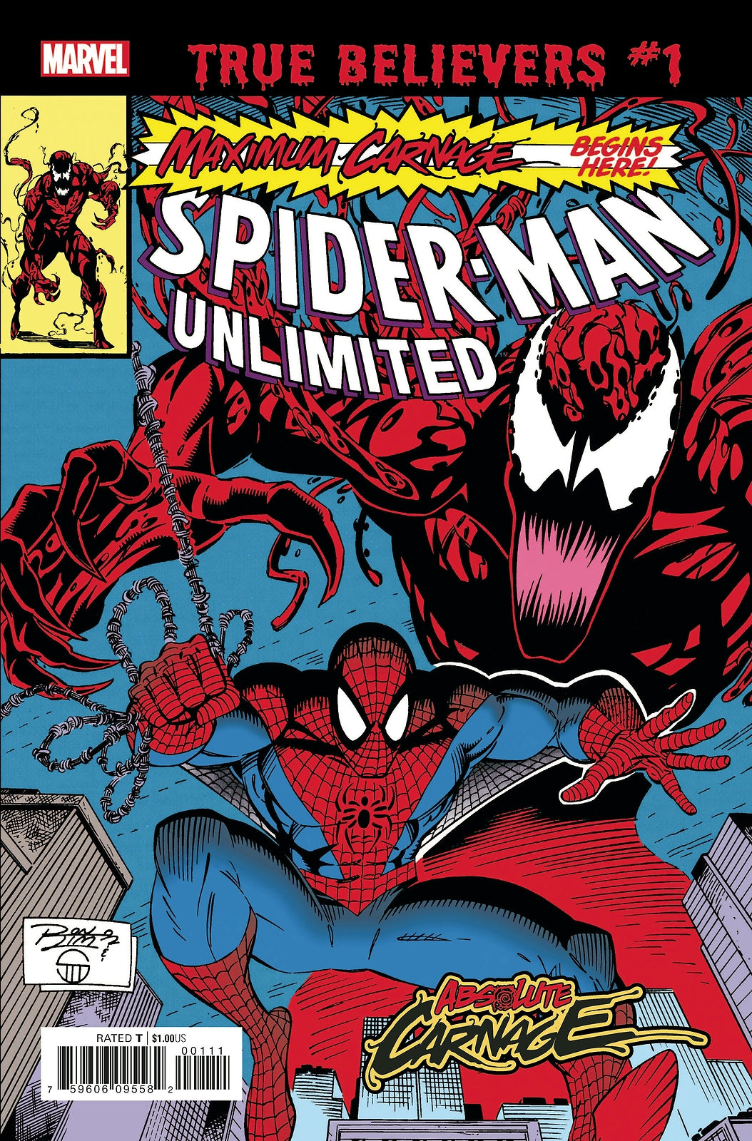 TRUE BELIEVERS ABSOLUTE CARNAGE MAXIMUM CARNAGE #1 MARVEL NM 1ST PRINT 2019