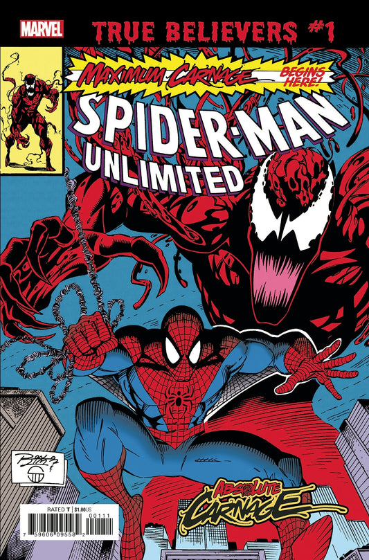 TRUE BELIEVERS ABSOLUTE CARNAGE MAXIMUM CARNAGE #1 MARVEL NM 1ST PRINT 2019