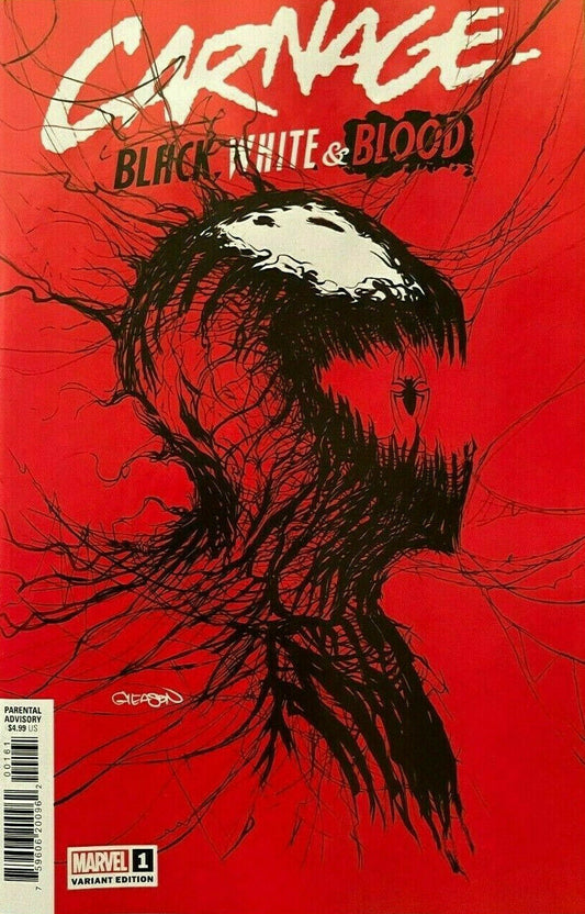 CARNAGE #1 BLACK WHITE AND BLOOD WEBHEAD GLEASON VARIANT MARVEL NM 1st PRINT