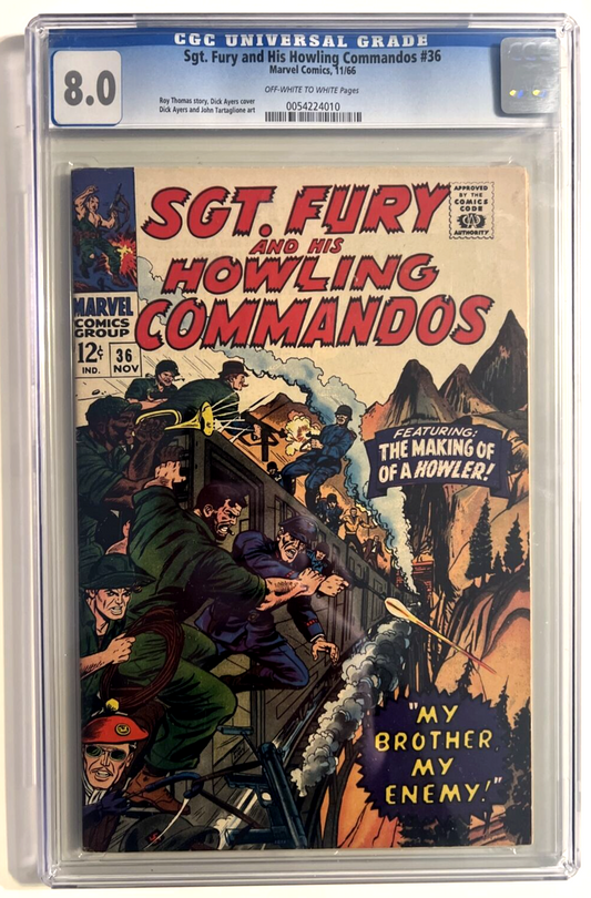 SGT FURY AND HIS HOWLING COMMANDOS #36 CGC 8.0 ROY THOMAS DICK AYERS MARVEL 1966