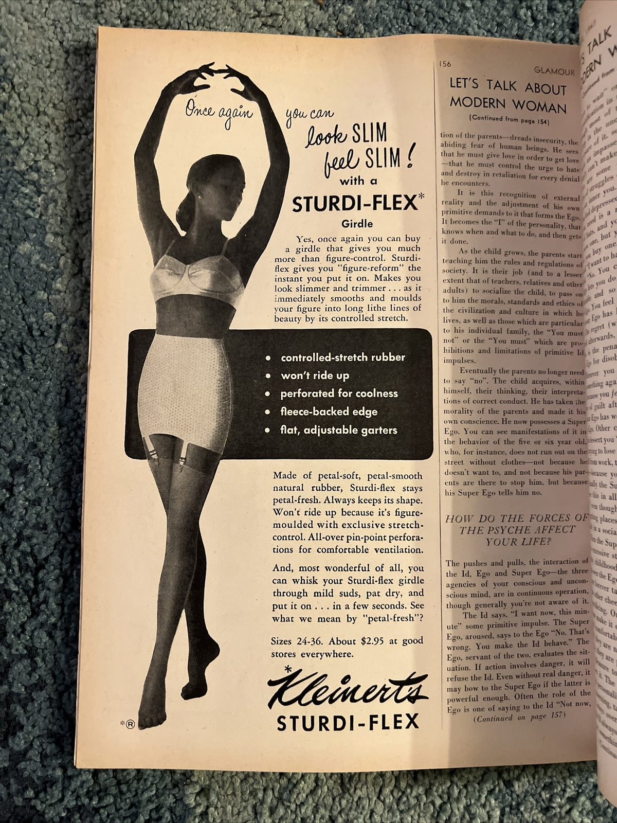 VINTAGE GLAMOUR MAGAZINE OCTOBER 1947 PRETTY GAY AD GOOD LOOKS AND LIVING