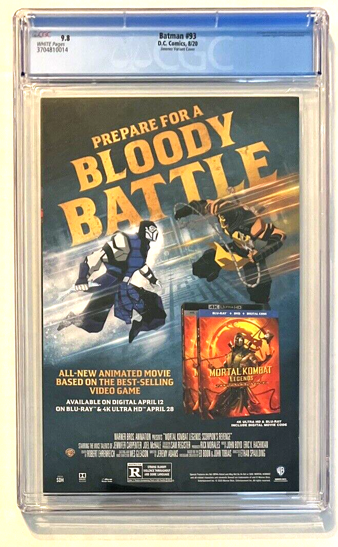 BATMAN #93 CGC 9.8 1:25 DC COMICS 2020 JIMENEZ DESIGN VARIANT DESIGNER