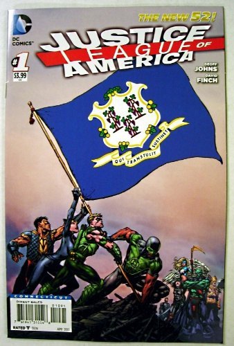 JUSTICE LEAGUE OF AMERICA #1 CONNECTICUT FLAG VARIANT COVER GEOFF NM 1ST PRINT