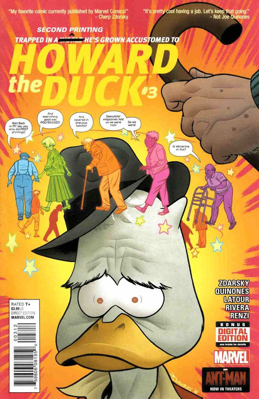 HOWARD THE DUCK #3 NM 2ND PRINT 2015 MARVEL COMICS