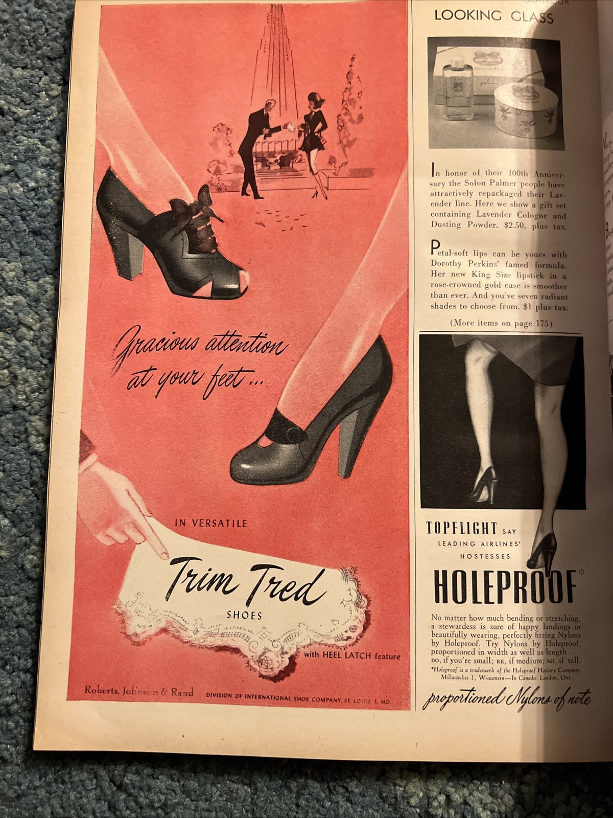 VINTAGE GLAMOUR MAGAZINE OCTOBER 1947 PRETTY GAY AD GOOD LOOKS AND LIVING