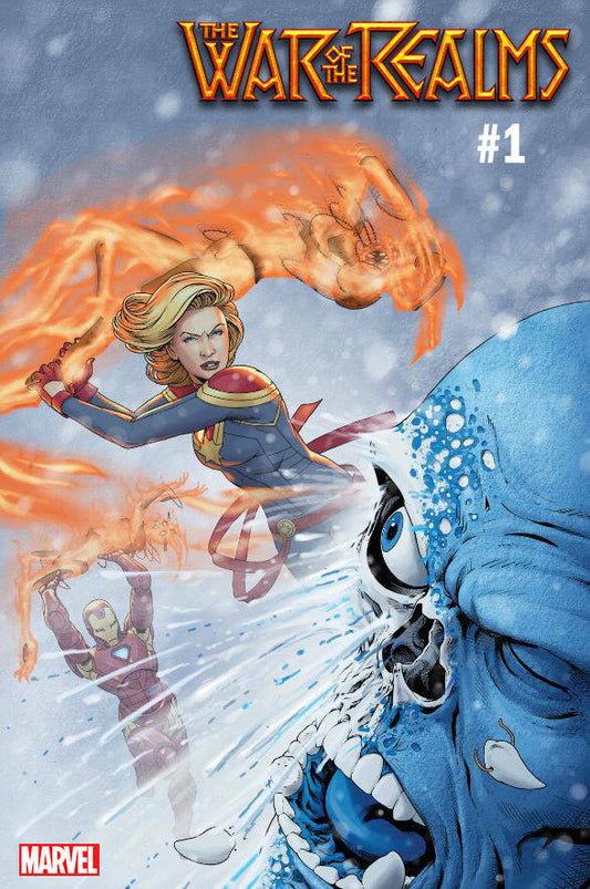 WAR OF REALMS #1 CHRISTOPHER VARIANT CAPTAIN MARVEL IRON MAN NM 1ST PRINT 2019