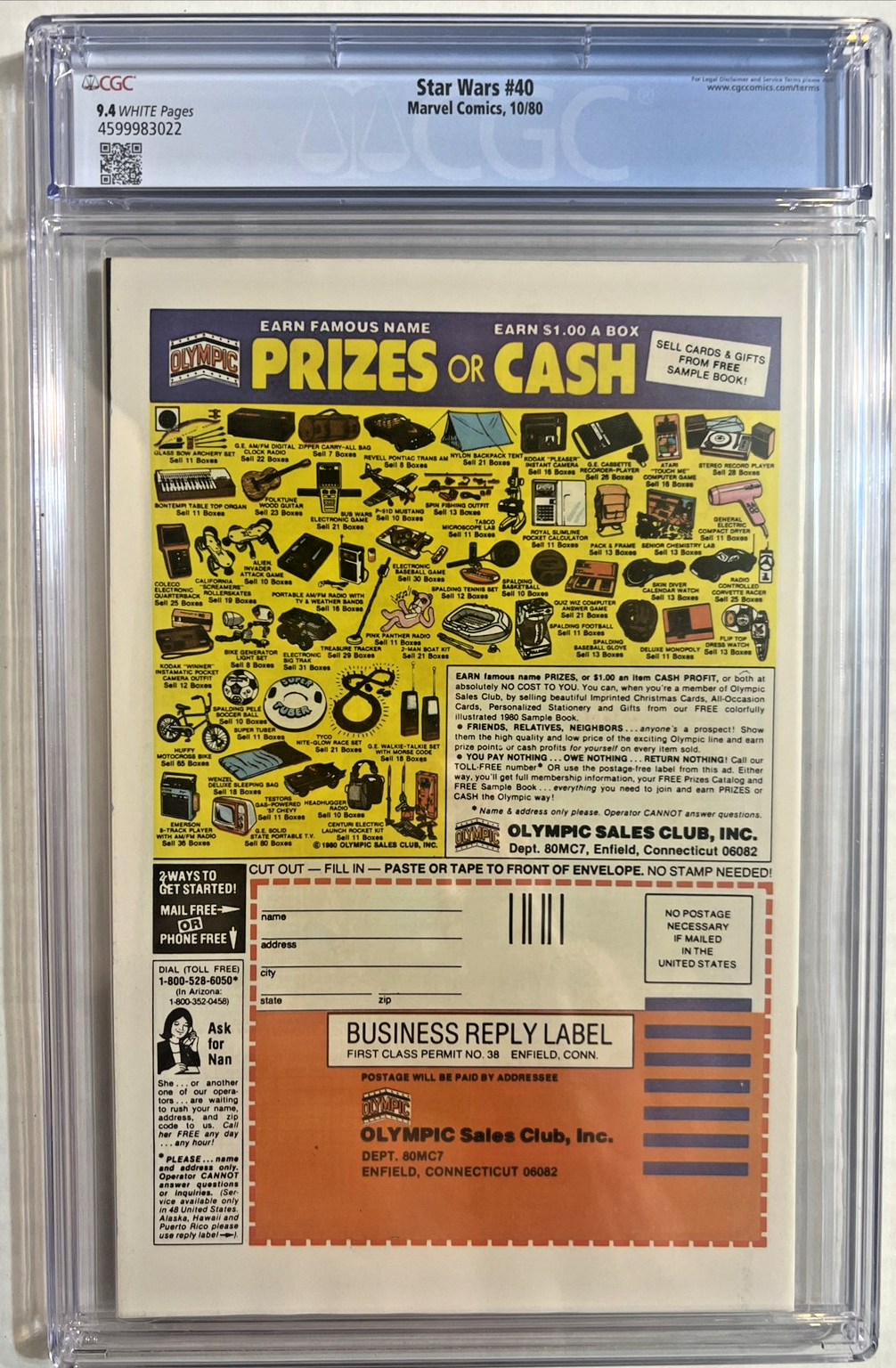 STAR WARS #40 CGC 9.4 MARVEL COMICS EMPIRE STRIKES BACK PART 2 1980 WHITE PAGES