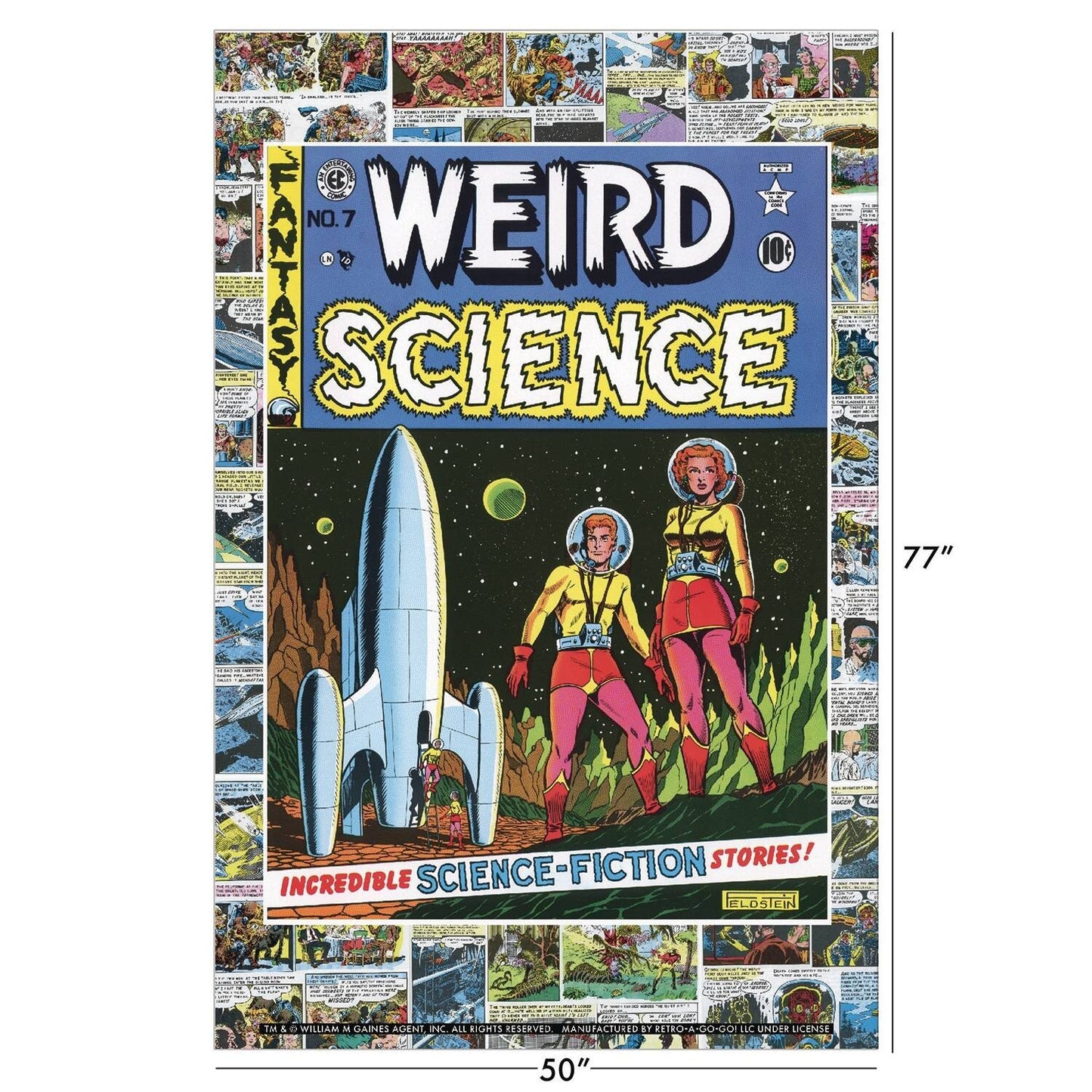 1950S EC COMICS TALES FROM THE CRYPT PLUSH THROW BLANKET 50" X 77"