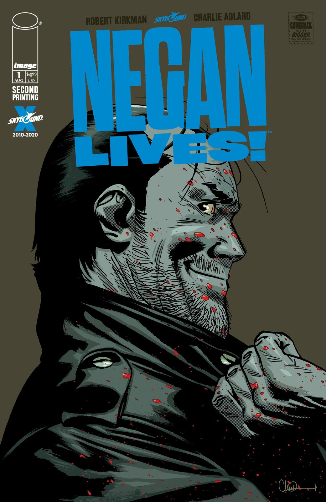NEGAN LIVES #1 2ND PRINT IMAGE COMICS 2020 KIRKMAN ADLARD