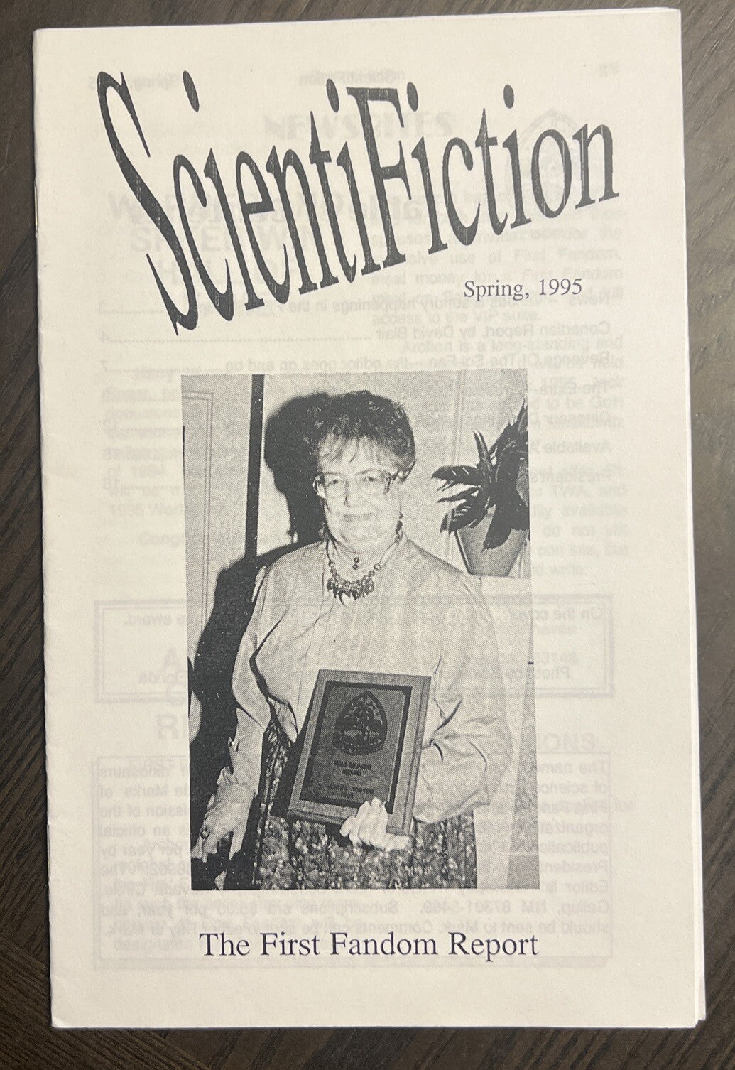 SCIENTIFICTION SCIENCE FICTION FANZINE SPRING 1995 RAY BEAM MARK SCHULZINGER
