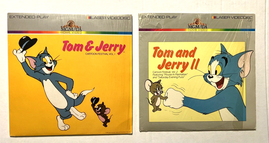 TOM and JERRY CARTOON FESTIVAL VOL 1 and 2 LASERDISC LD MGM EXCELLENT COND. RARE