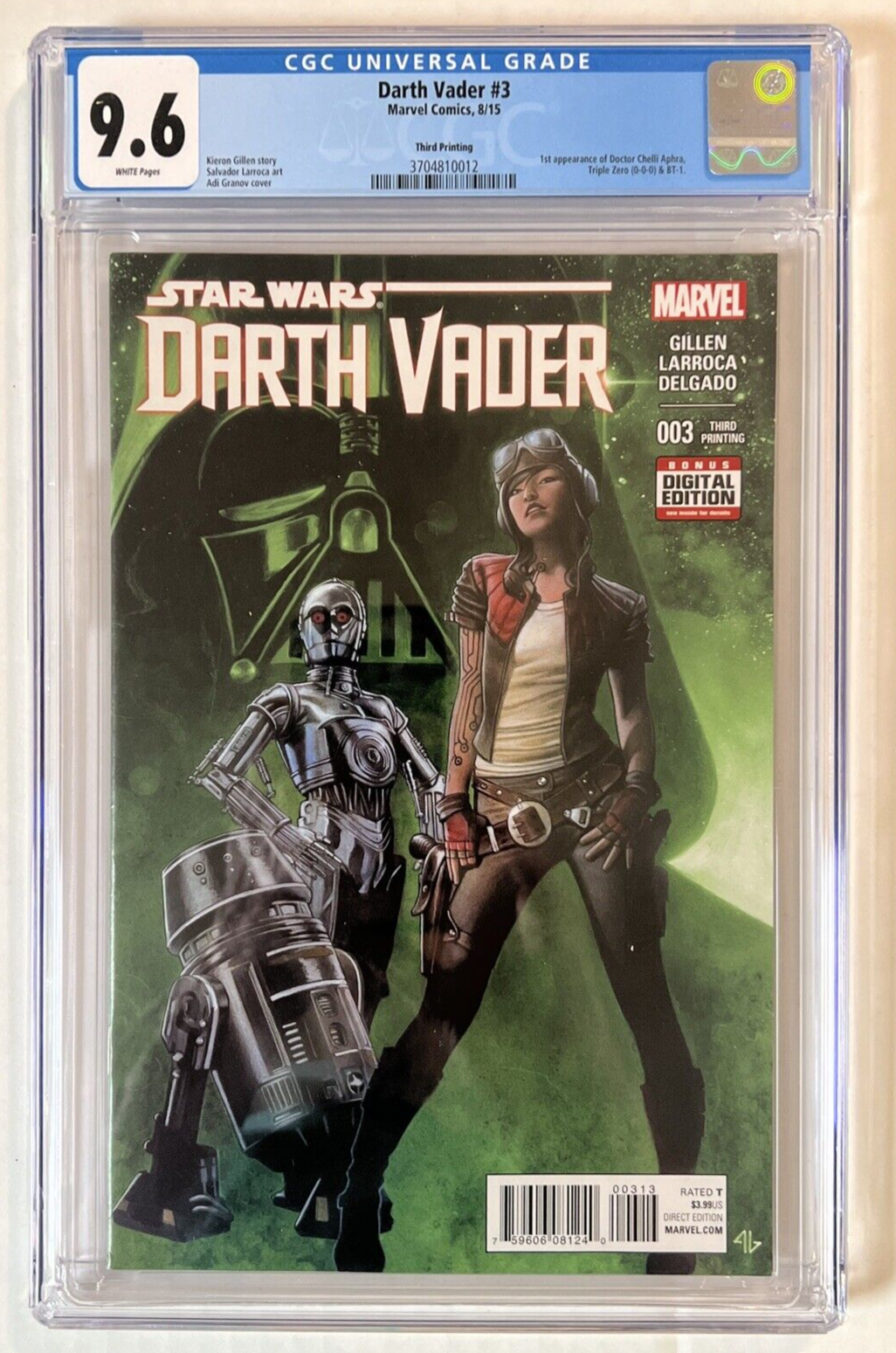 STAR WARS DARTH VADER #3 CGC 9.6 THIRD PRINT 1ST DOCTOR APHRA MARVEL 2015