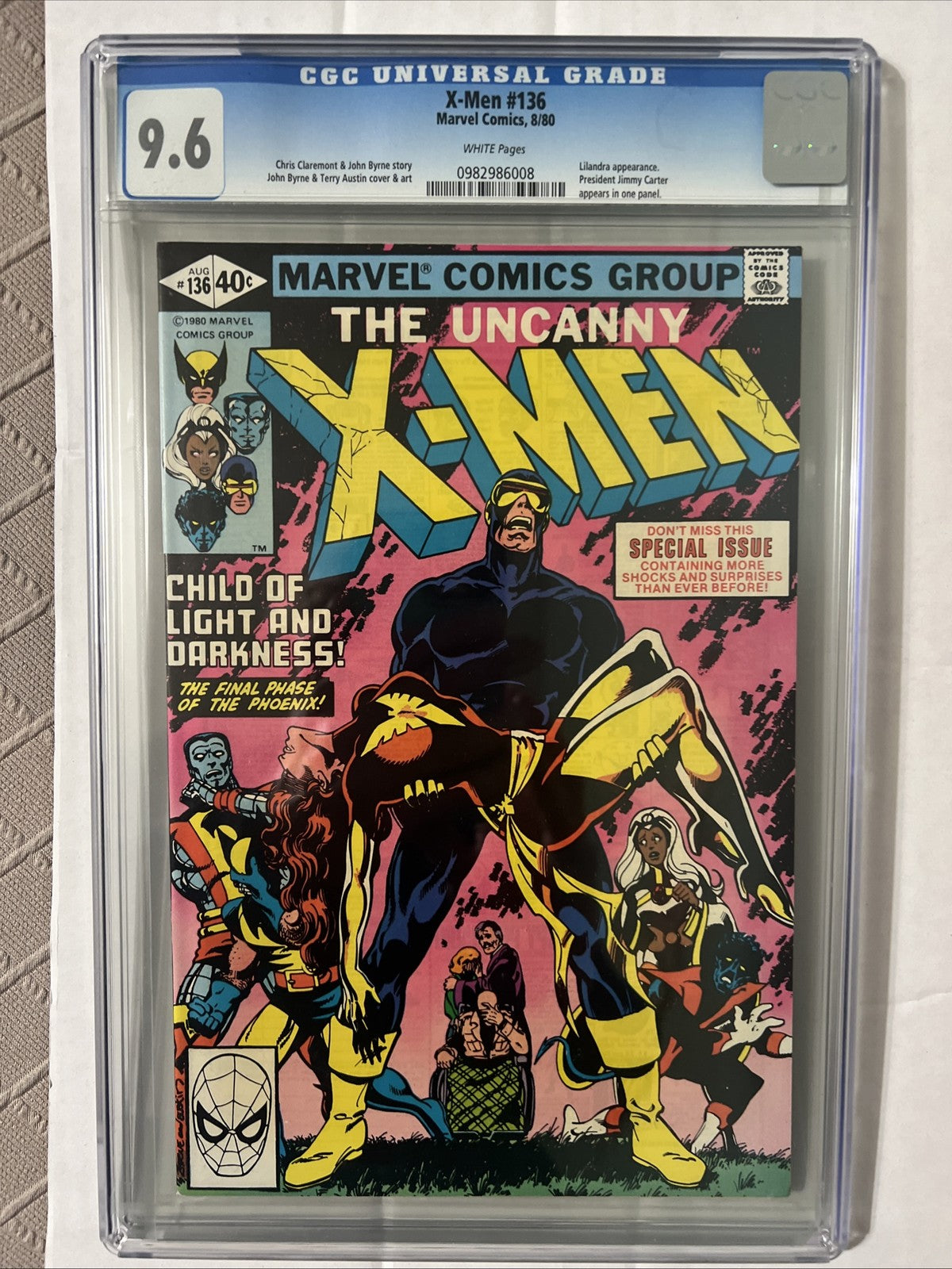 UNCANNY X-MEN #136 CGC 9.6 BYRNE AUSTIN CLASSIC COVER MARVEL 1980 WHITE PAGES