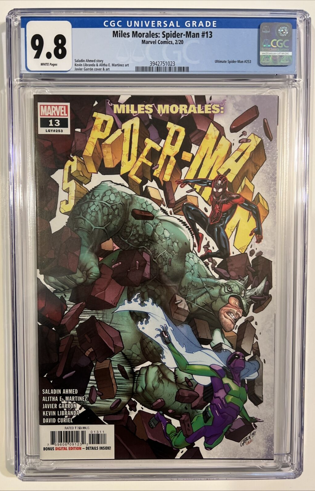 MILES MORALES SPIDER-MAN #13 1ST BILLIE APP CGC 9.8 MARVEL 2020