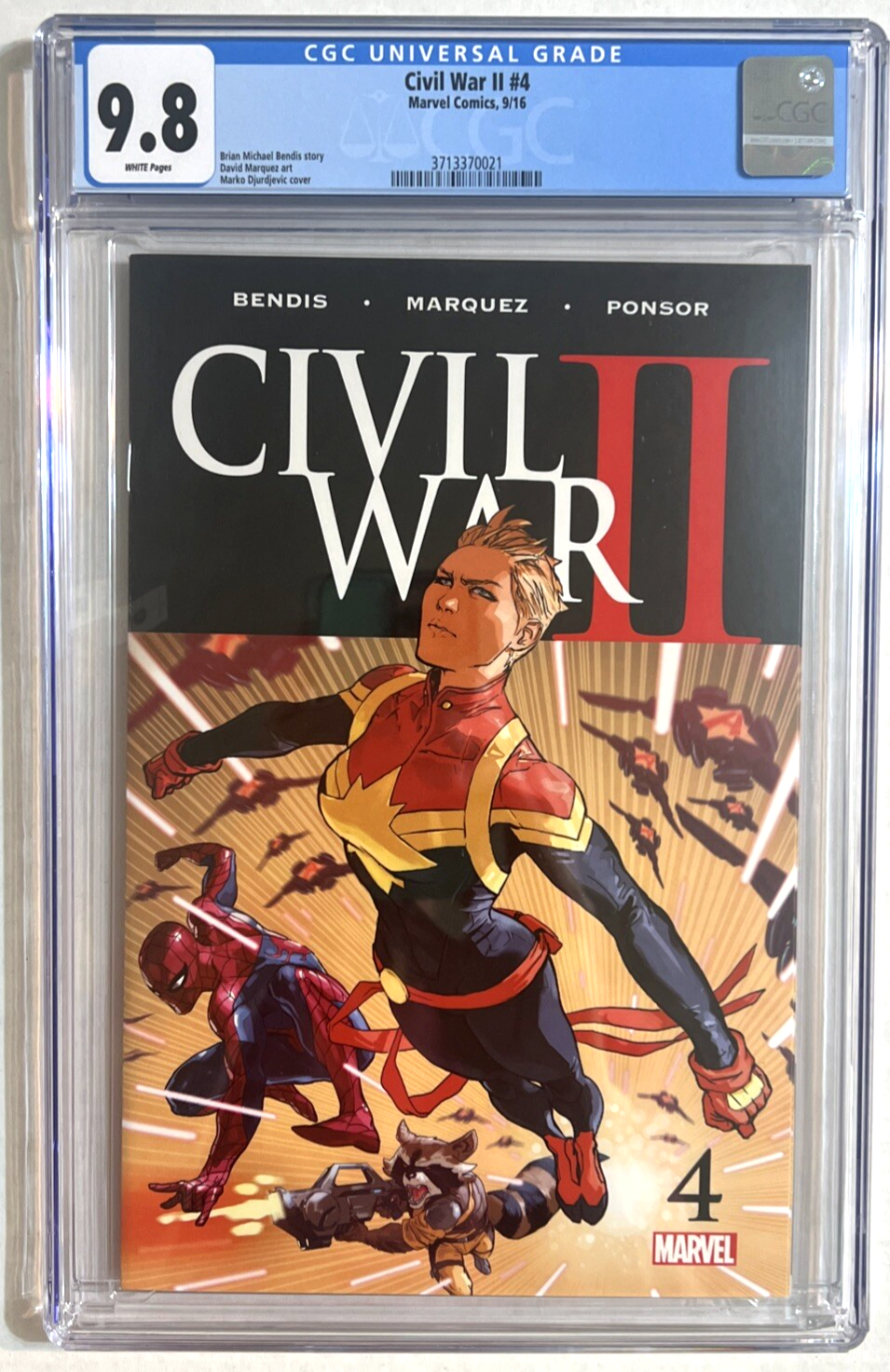 CIVIL WAR II #4 CGC 9.8 MARVEL 2016 BRIAN BENDIS DAVID MARQUEZ MARKO DJURDJEVIC