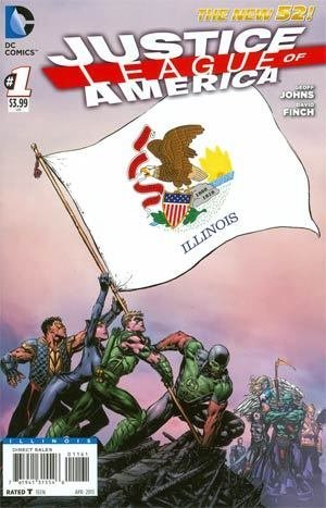 JUSTICE LEAGUE OF AMERICA #1 ILLINOIS FLAG VARIANT COVER GEOFF JOH NM 1ST PRINT