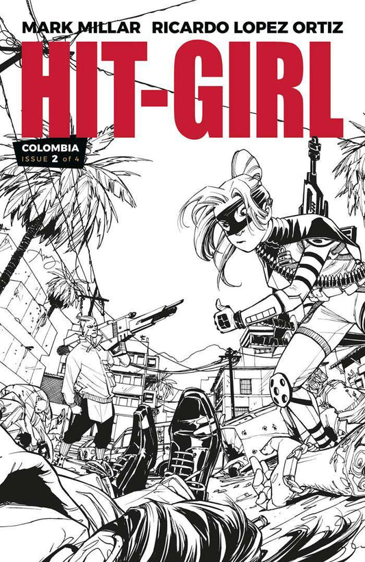 HIT-GIRL #2 COVER B B&W REEDER  IMAGE NM