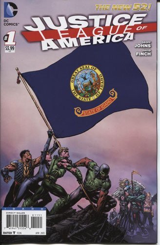 JUSTICE LEAGUE OF AMERICA #1 IDAHO FLAG VARIANT COVER GEOFF JOHNS NM 1ST PRINT