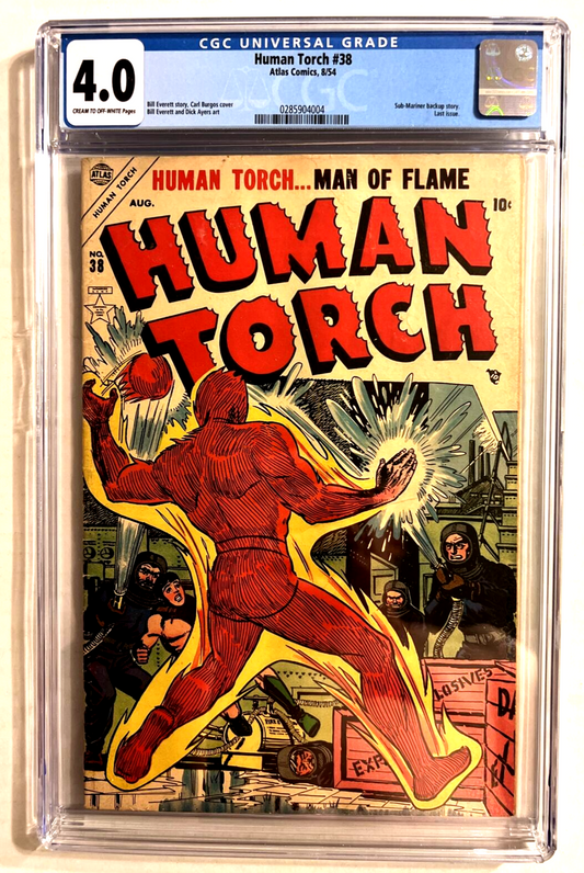 HUMAN TORCH #38 CGC 4.0 ATLAS COMICS 1954 EVERETT BURGOS SUB-MARINER LAST ISSUE