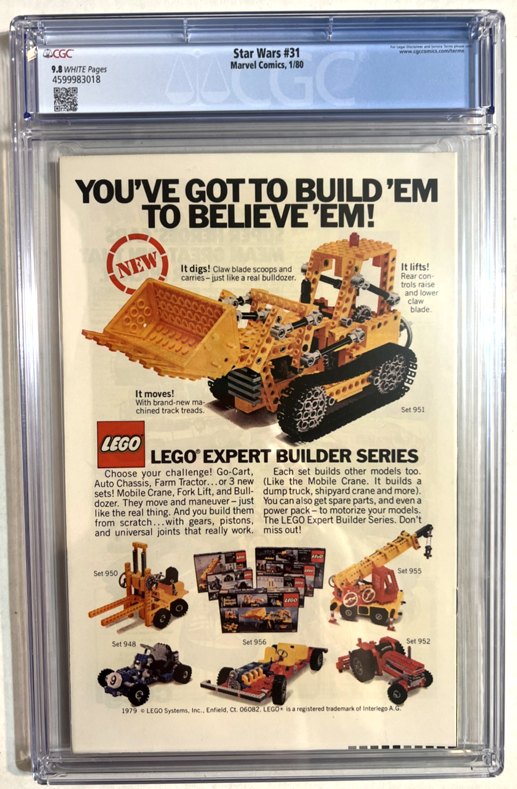 STAR WARS #31 CGC 9.8 MARVEL COMICS 1980 WHITE PAGES 40¢ COVER DIRECT SALE