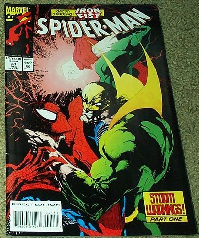 SPIDER-MAN #41 DEC "GUEST STARRING IRON FIST" STORM WARNINGS PART  NM 1ST PRINT