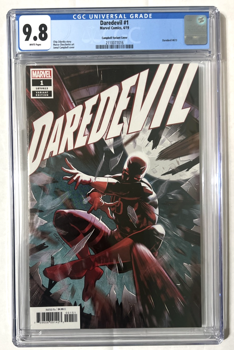 DAREDEVIL #1 CGC 9.8 MARVEL 2019 1:50 CAMPBELL VARIANT COVER CHIP ZDARSKEY