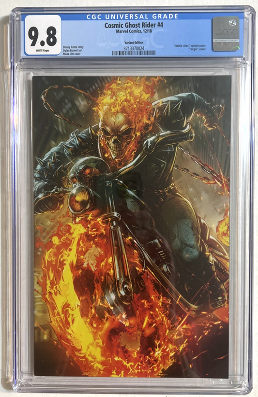 COSMIC GHOST RIDER #4 CGC 9.8 BATTLE LINES VIRGIN VARIANT MARVEL 2018