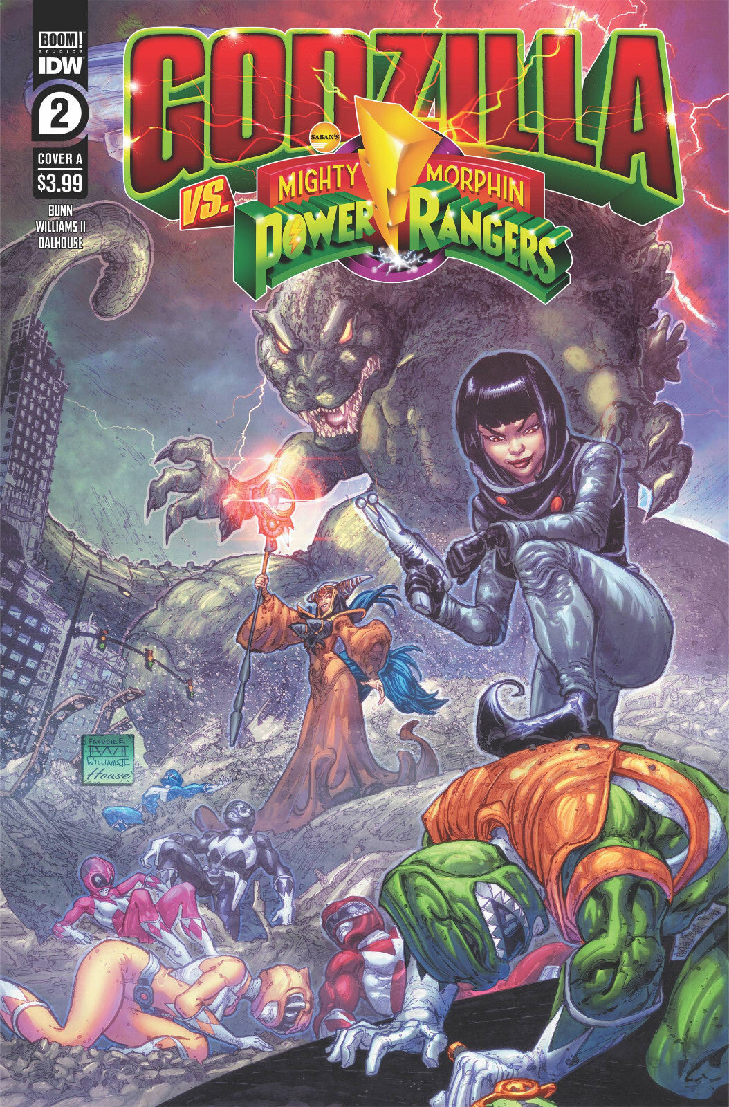 GODZILLA VS MIGHTY MORPHIN POWER RANGERS #2 CVR A FREDDIE WILLIAMS II