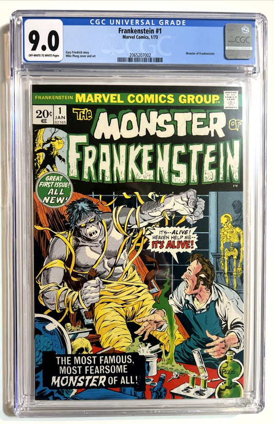 MONSTER FRANKENSTEIN #1 CGC 9.0 MARVEL COMICS 1973 BRONZE AGE MIKE PLOOG