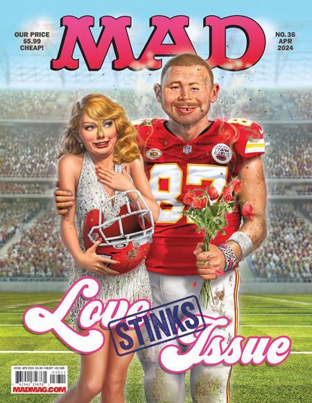 MAD MAGAZINE #36 APRIL 2024 TAYLOR SWIFT SUPERBOWL COVER TRAVIS KELCE 1st PRINT!