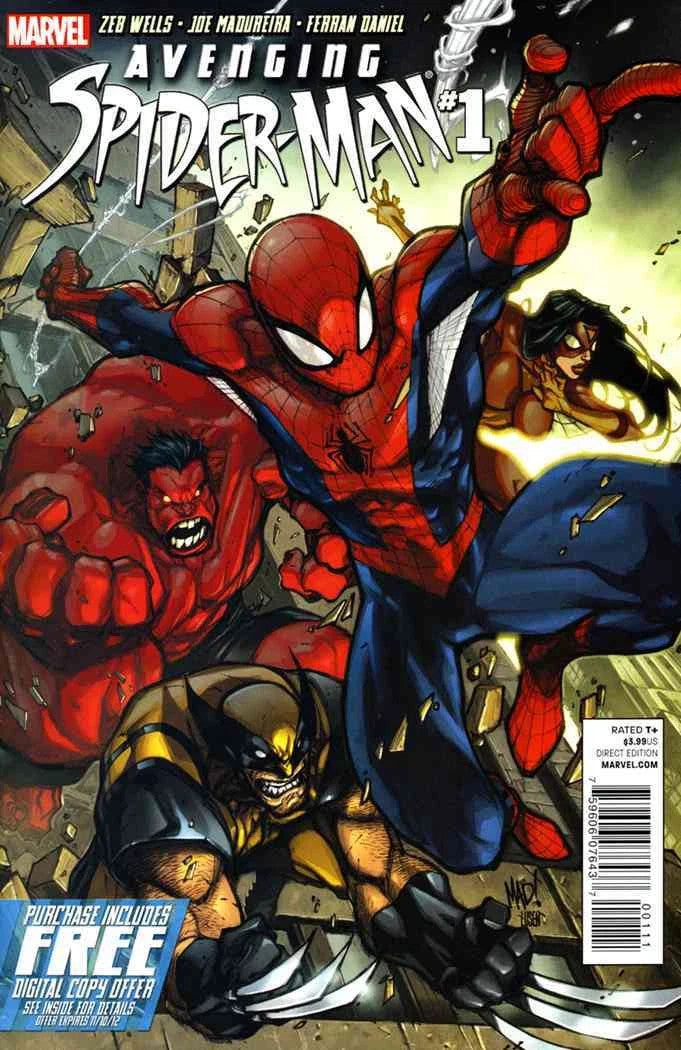 AVENGING SPIDER-MAN #1 RED HULK NM 1ST PRINT MAIN COVER MARVEL 2012 POLYBAGGED