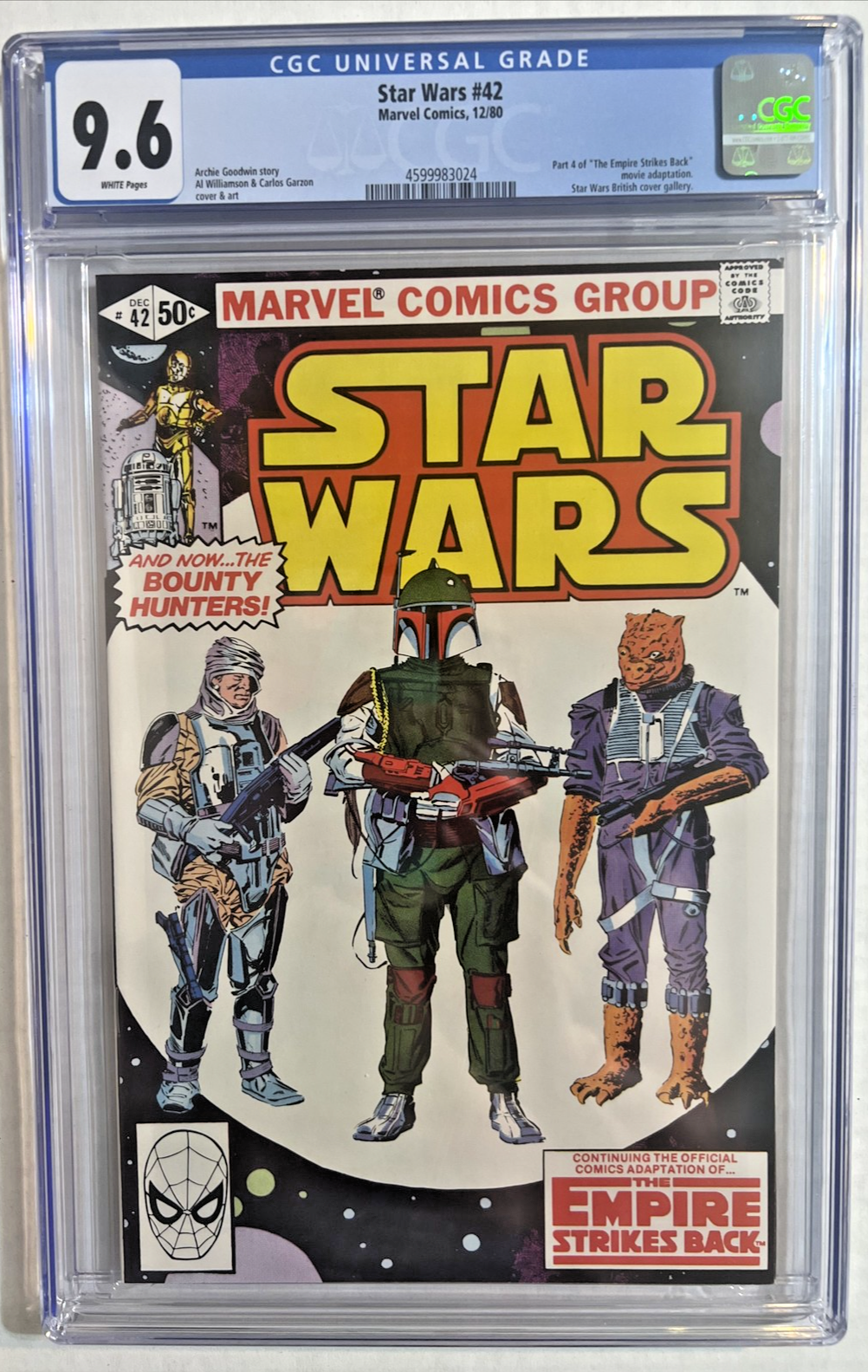STAR WARS #42 CGC 9.6 MARVEL COMICS 1980 1st PRINT WHITE PGS 1st BOBA FETT