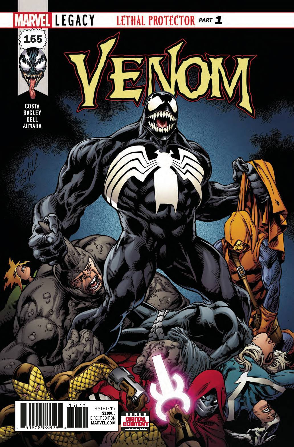 VENOM #155 LETHAL PROTECTOR PART 1 MAIN COVER MARVEL NM 1st Print
