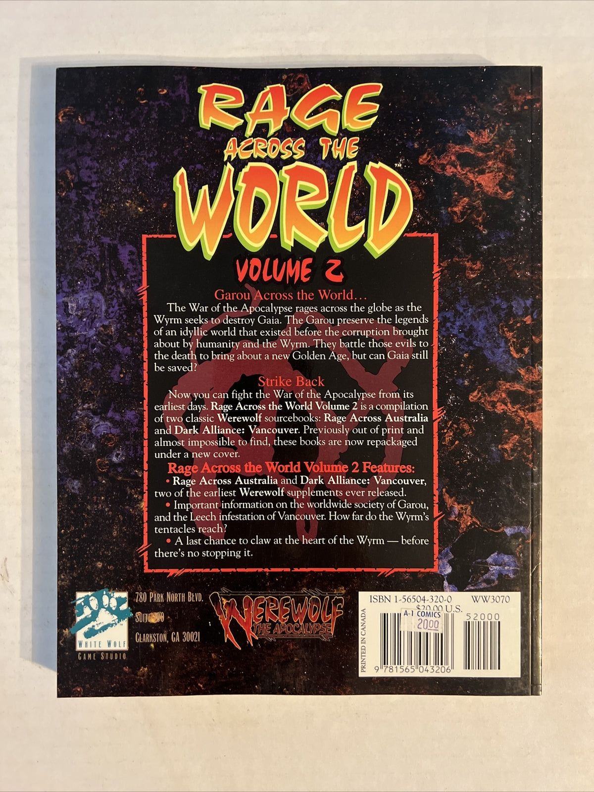 RAGE ACROSS THE WORLD VOL 2 WEREWOLF THE APOCOLYPSE WW3070