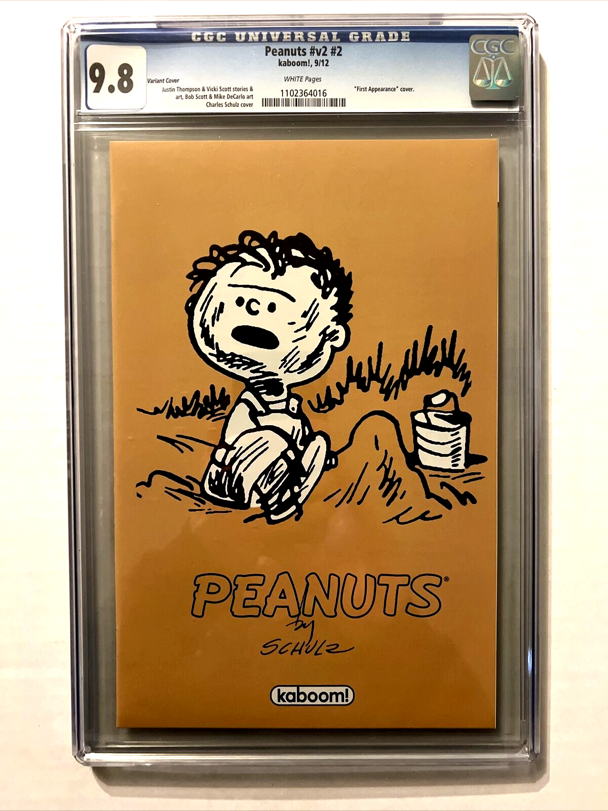 PEANUTS V2 #2 CGC 9.8 PIG-PEN 1st APPEARANCE VARIANT COVER CHARLES SHULZ 2012
