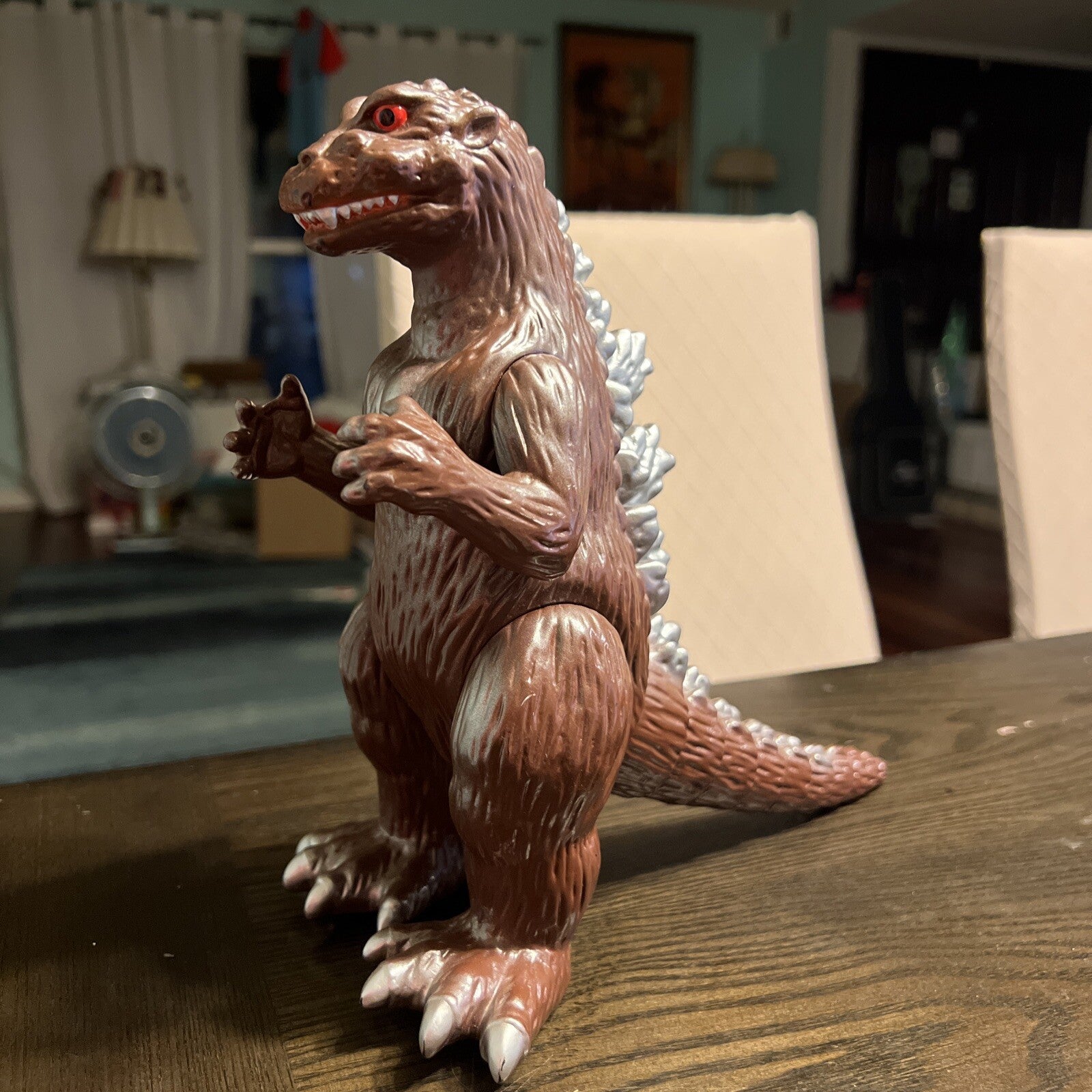 GODZILLA KAIJU M1 1954 VERSION BROWN SILVER RED EYES 8.5" FAN CLUB 2001