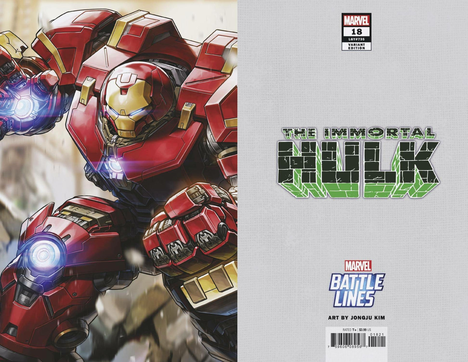 IMMORTAL HULK #18 JONGJU KIM BATTLE LINES VARIANT MARVEL NM 1ST PRINT 2019