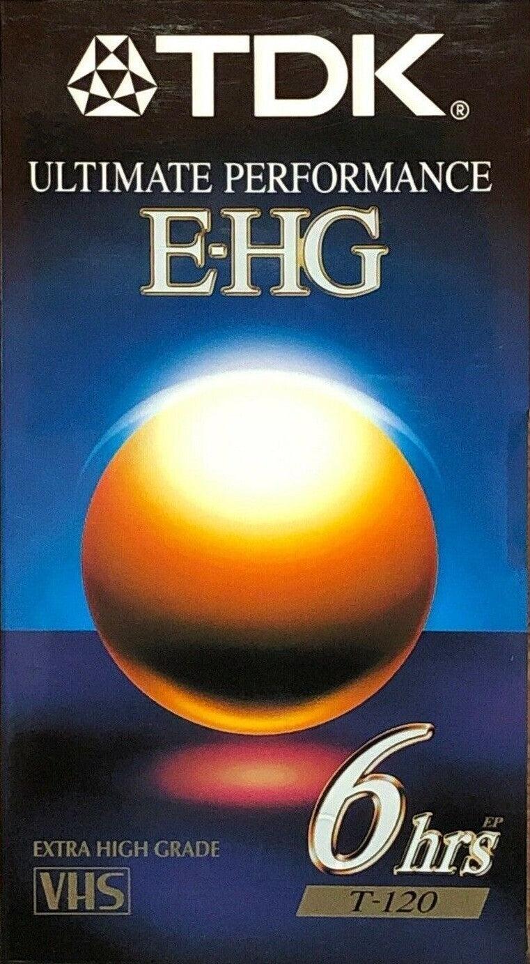 TDK EHG T-120 BLANK UNOPENED VHS TAPE EXTRA HIGH GRADE 6 HOUR HIFI NEW SEALED