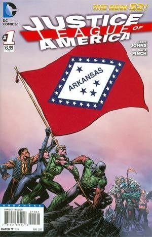 JUSTICE LEAGUE OF AMERICA #1 ARKANSAS FLAG VARIANT COVER GEOFF JOH NM 1ST PRINT