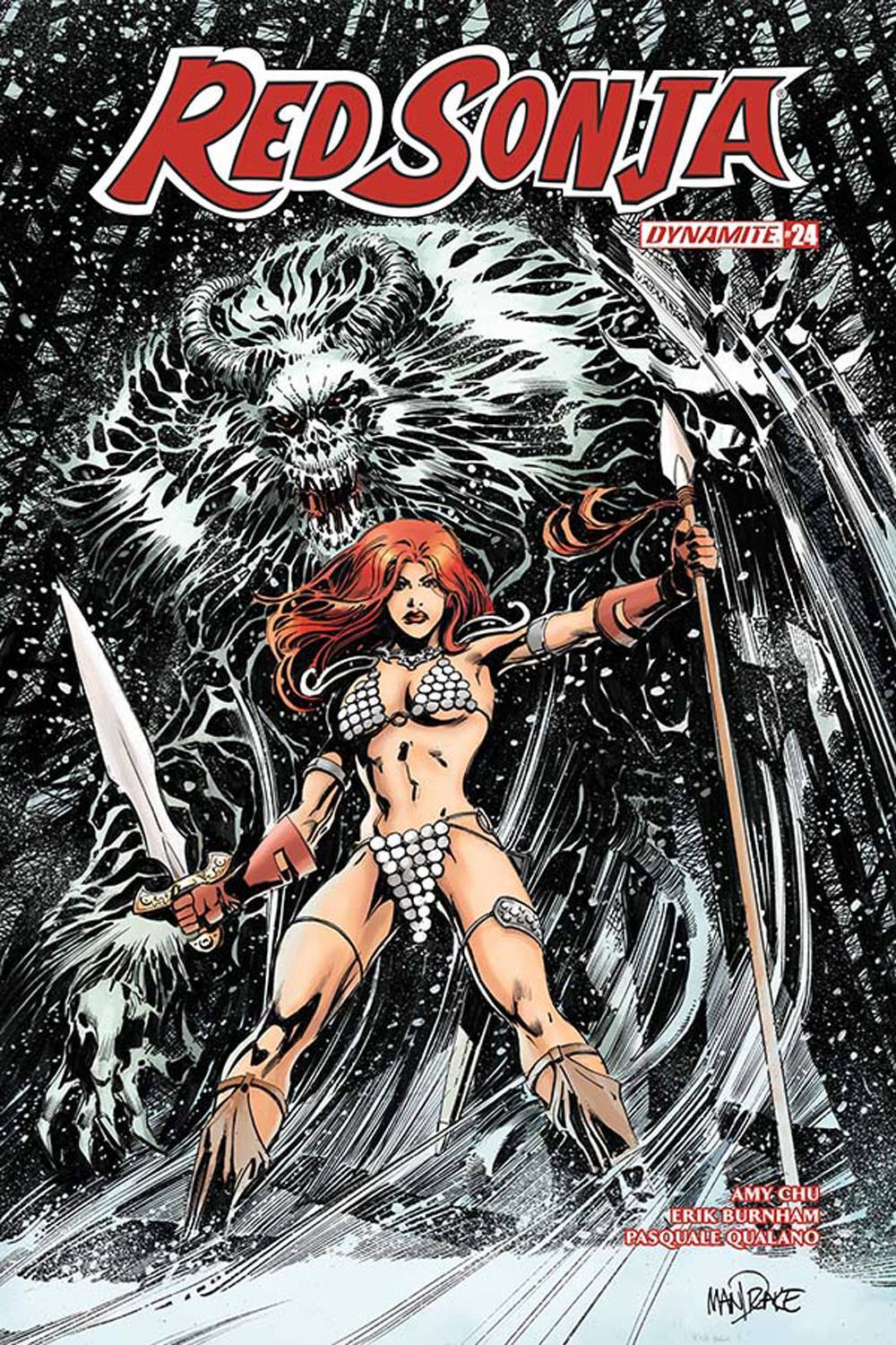 RED SONJA #24 COVER C MANDRAKE DYNAMITE NM 1ST PRINT 2019
