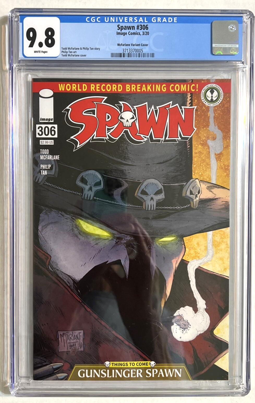 SPAWN #306 CGC 9.8 McFARLANE GUNSLINGER SPAWN VARIANT 2020 IMAGE COMICS
