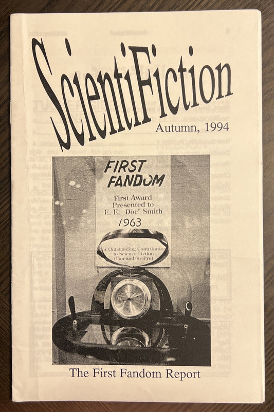 SCIENTIFICTION SCIENCE FICTION FANZINE AUTUMN 1994 RAY BEAM MARK SCHULZINGER